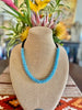 Rainbow Blue Crystal Beaded Edo Necklace  Lei - 24"