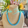 Rainbow Blue Crystal Beaded Edo Necklace  Lei - 24"