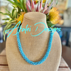 Rainbow Blue AB Crystal Beaded Edo Necklace  Lei - 24"