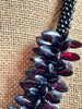 Transparent Red Picasso Dagger "Sea Urchin" Necklace Lei - 23”