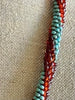 Turquoise Picasso with Topaz Magatama Beads Hawaiian Inspired Necklace Lei - 29"