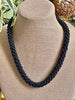 Hawaiian Beaded Necklace Lei - Matte and Glossy Black (26")