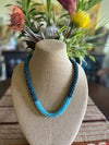 Hawaiian Beaded Necklace Lei Rope- Two-Toned Blue with Aqua 27"