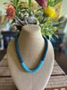 Hawaiian Beaded Necklace Lei Rope- Two-Toned Blue with Aqua 27"