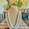 Glossy Pearl White Necklace Wedding Lei (women or men) - 34" (smooth finish)