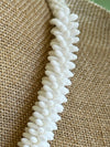 Hawaiian Lilikoi Necklace Lei - Matte White - 22” (Wedding Design)