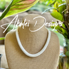 Hawaiian Lilikoi Necklace Lei - Matte White - 22” (Wedding Design)