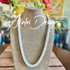 Glossy Pearl White Necklace Wedding Lei (women or men) - 34" (smooth finish)