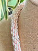 Hawaiian Beaded Necklace Lei- Matte White, Pink and Butter (25")