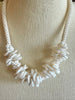 White Wedding Rose Petal Beaded Hawaiian Lei Mini (5 Cluster)  - 20"