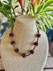 Hawaiian Lei Metallic Brown with Large Wine Tear Drop Clusters  - 23"