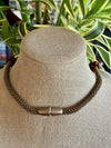 Hawaiian Lei Metallic Brown with Large Wine Tear Drop Clusters  - 23"