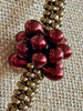 Hawaiian Lei Metallic Brown with Large Wine Tear Drop Clusters  - 23"