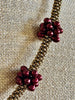 Hawaiian Lei Metallic Brown with Large Wine Tear Drop Clusters  - 23"