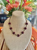 Hawaiian Lei Metallic Brown with Large Wine Tear Drop Clusters  - 23"