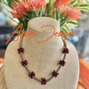 Hawaiian Lei Metallic Brown with Large Wine Tear Drop Clusters  - 23"