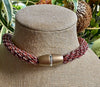 Hawaiian Beaded Necklace Lei - Wine and Brass (26")