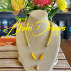 Apricot & Yellow "Beads as Fiber" Necklace - 30"
