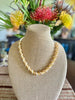 Crystal Lentil with Topaz Rizo Double Spiral Necklace  - 25"