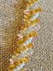 Crystal Lentil with Topaz Rizo Double Spiral Necklace  - 25"