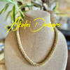 Picasso Yellow w/ round glass beads (Straw Toned) Necklace Lei  - 24"