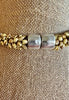 Yellow Picasso Dragon Scales w/ Transparent Topaz Beads Necklace  -31"