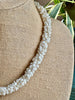White Glossy Pearl Scales Necklace  - 25"