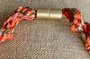 Orange Silk Fiber & Metallic Japanese Necklace Lei- 18"