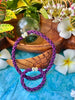Purple & Black Necklace and Bracelet: Continuous beaded braid -22.5” (combo)