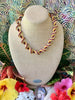 Gold, Red and Silver Kumihimo Metallic Necklace  Lei & Hat Band- 21"
