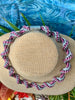 Dark Gray Silk, Purple Imitation Silk & Metallic Necklace Lei & Hat Band - 23"