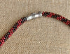 Black/Gray/Rust Beaded Kumihimo Necklace - 26" (one-of-a-kind)
