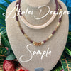 Blue Luster Mini Drops Lilikoi Necklace Lei with Matte Black 22.5”