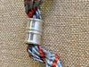 Gray & Rust Fiber Necklace  Lei - 23"