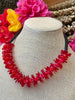 Red with Black Rope Hawaiian Haku Rose Petal Lei - 22"