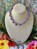 Dark Gray Silk, Purple Imitation Silk & Metallic Necklace Lei & Hat Band - 23"