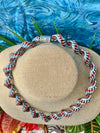 Dark Gray with Rust two-tone Fiber Necklace  Lei & Hat Band- 23"