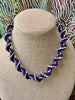Lavender & Purple Fiber Necklace Lei - 21"