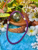 Purple & Black Necklace and Bracelet: Continuous beaded braid -22.5” (combo)