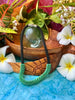Hawaiian Lillikoi Lei Necklace - Jade Green with Glossy Black Seed Beads - 20”