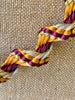 Gold, Red and Silver Kumihimo Metallic Necklace  Lei & Hat Band- 21"
