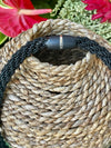 Hawaiian Beaded Necklace Lei- Matte Black and Glossy Black (26")