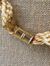 Kumihimo Spiral with Wheat Colored Necklace Lei and Hat Band - 21" to 24"