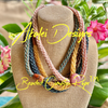 Hawaiian Beaded Necklace Lei Rope - Gold Tones (28")