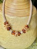 Beige & Orange Hawaiian Haku Mini (3 Cluster) Lei - 22"