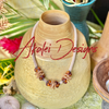 Beige & Orange Hawaiian Haku Mini (3 Cluster) Lei - 22"