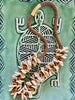 Beige & Cognac Brown Beaded Hawaiian Haku Rose Petal Lei - 22"