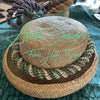 Sky Blue, Teal and Metallic Silver Fiber Necklace Lei or Hat Band- 21"