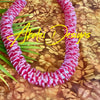 Red Blush and Pink Necklace Orchid Lei  - 22”