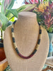 Black, Red & Yellow, Brown Picasso Island Style Necklace - 26"